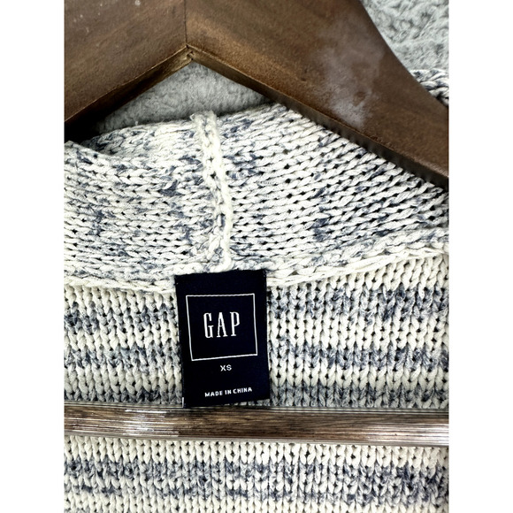 GAP Sweater Vest Womens XS Blue Striped Long Pockets Quiet luxury Minimalist - Picture 2 of 8